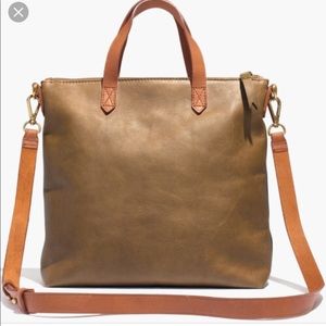 Madewell leather transport crossbody- olive